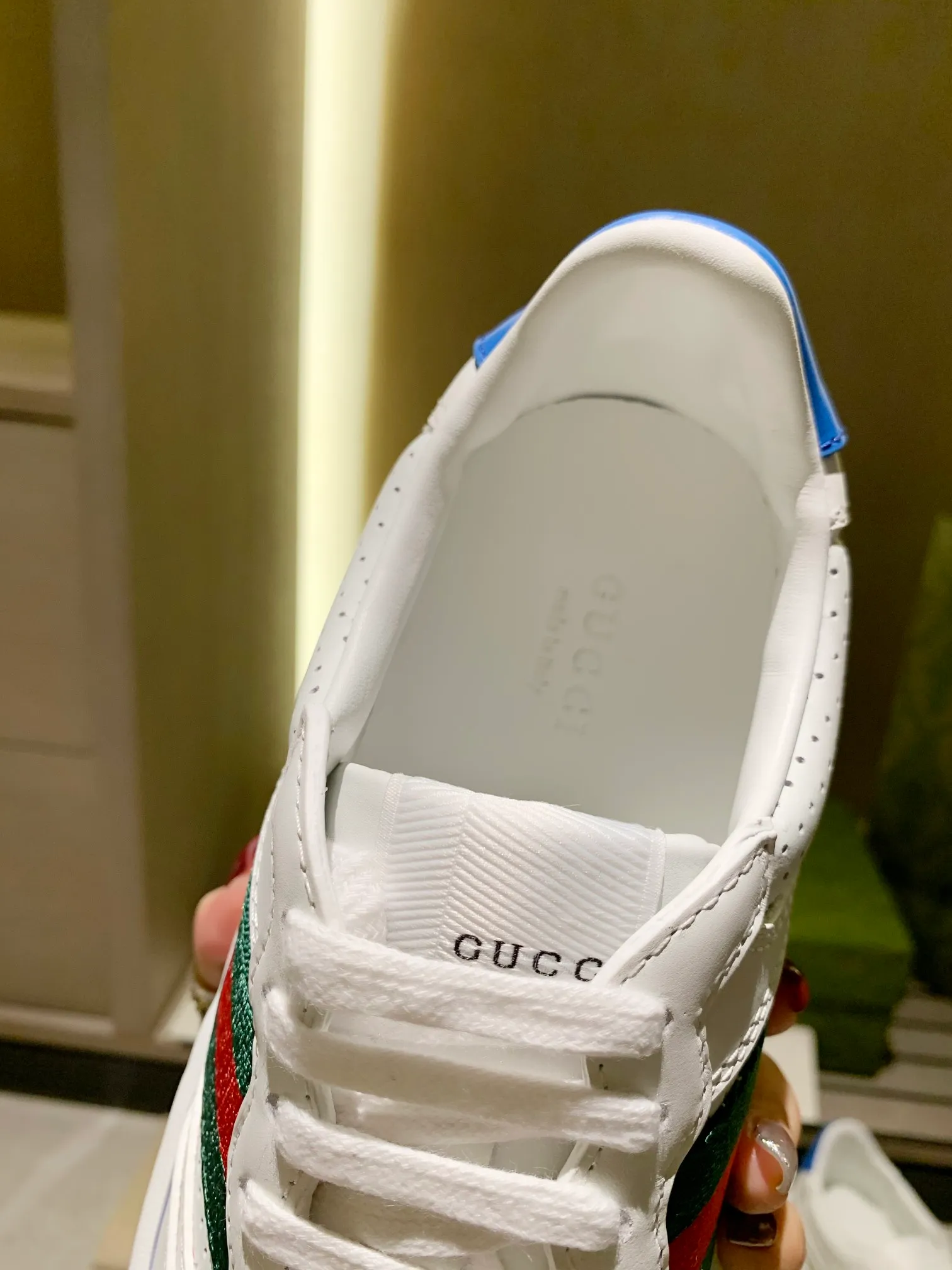 👟👟Ex-factory price 560👟👟 Men's size +10 Gucci2022 spring and summer new casual sports white shoes, purchasing version of the original version with a one-to-one molded IP light material sole! Upper calfskin, lining calfskin, foot pads calfskin. Complete purchasing version. Code number: female 35-40#, male 39-44# (45 customized)
